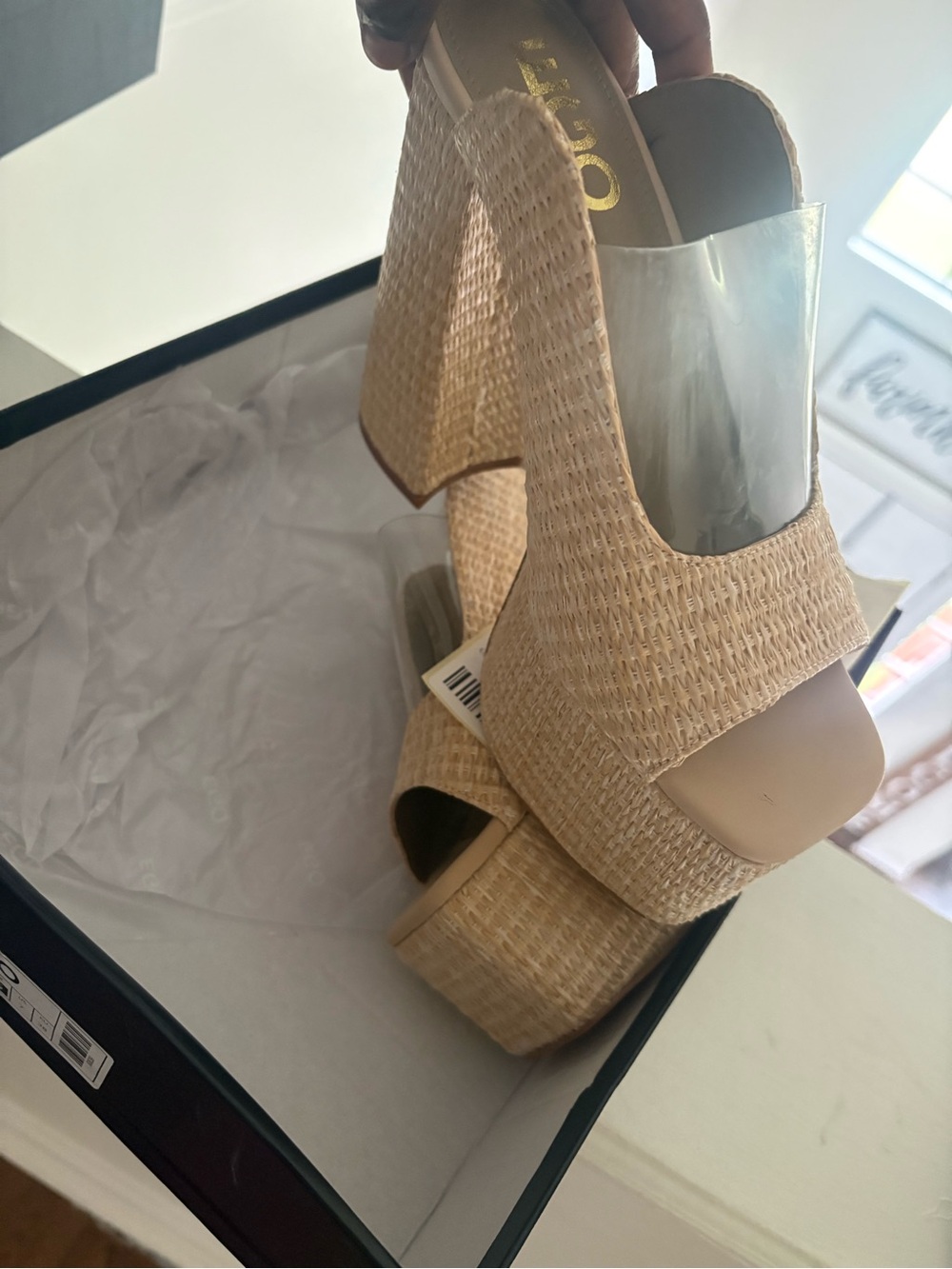 EGO Natural Woven Platform Mule in Neutral - Picture 2 of 2